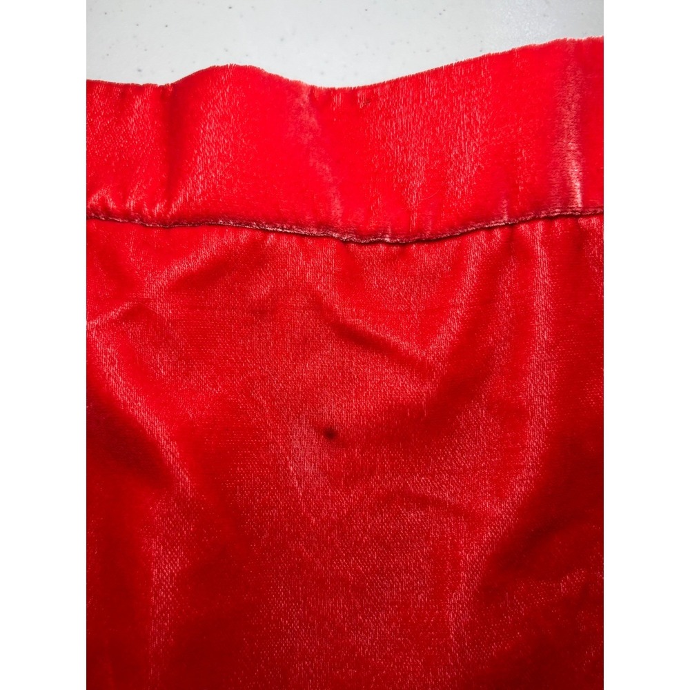 J. Crew Red Orange Velvet Skirt Medium PR5879 Party Pockets Ruffles - Picture 5 of 10